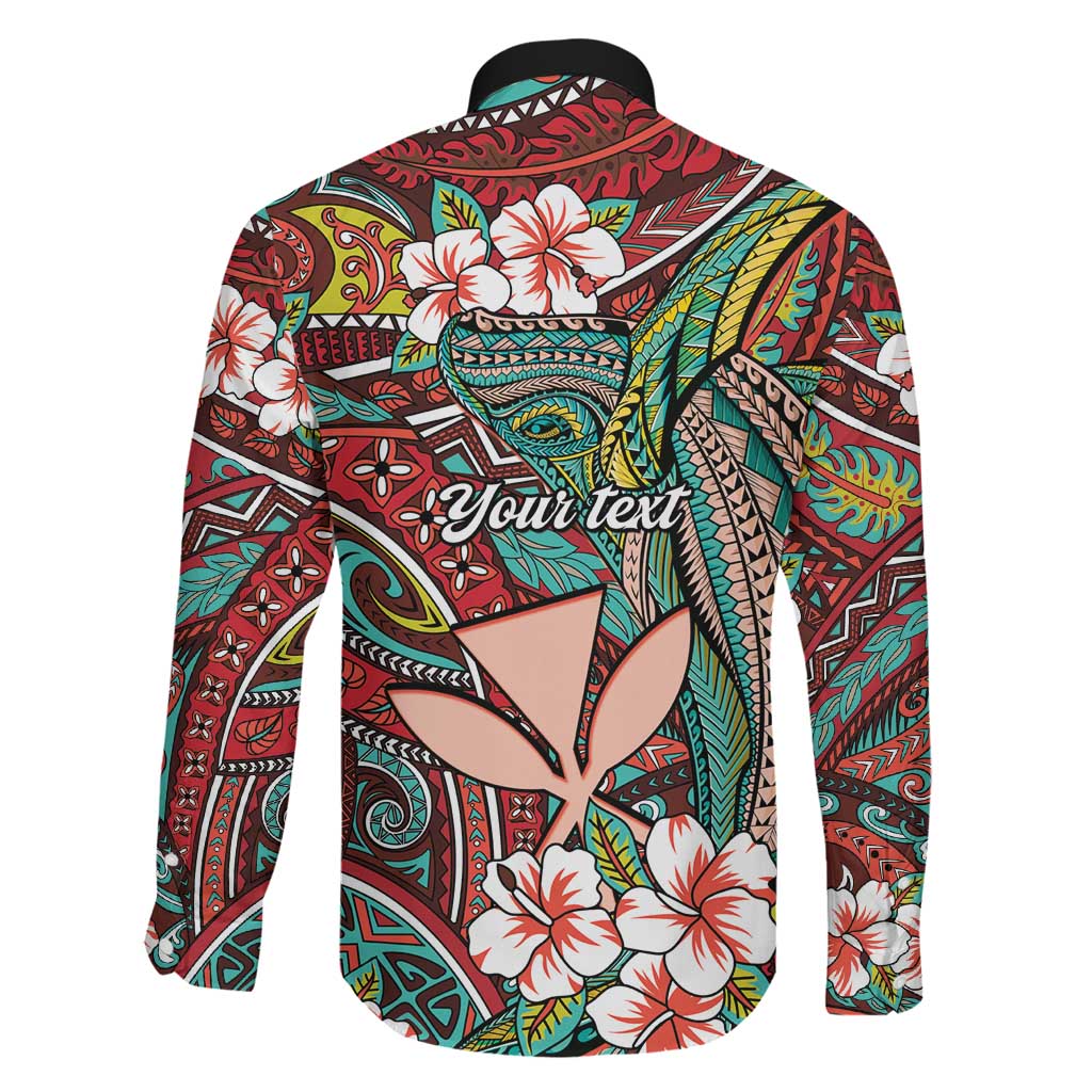 Personalised Hawaii Tribal Humpback Whale Family Matching Mermaid Dress and Hawaiian Shirt Ulaula Hibiscus Seamless Pattern