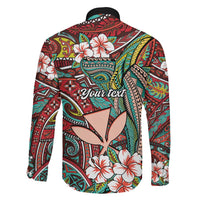 Personalised Hawaii Tribal Humpback Whale Family Matching Mermaid Dress and Hawaiian Shirt Ulaula Hibiscus Seamless Pattern
