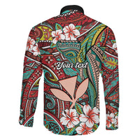 Personalised Hawaii Tribal Humpback Whale Family Matching Off Shoulder Short Dress and Hawaiian Shirt Ulaula Hibiscus Seamless Pattern LT9 - Polynesian Pride