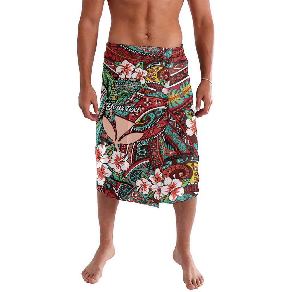 Personalised Hawaii Tribal Humpback Whale Lavalava Ulaula Hibiscus Seamless Pattern