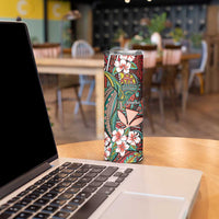 Personalised Hawaii Tribal Humpback Whale Skinny Tumbler Ulaula Hibiscus Seamless Pattern