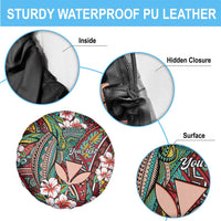 Personalised Hawaii Tribal Humpback Whale Spare Tire Cover Ulaula Hibiscus Seamless Pattern LT9 - Polynesian Pride