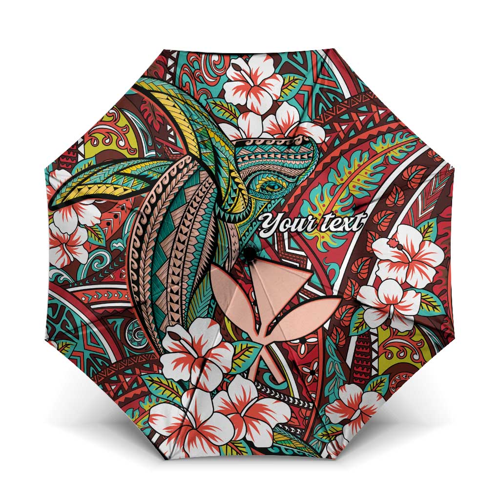 Personalised Hawaii Tribal Humpback Whale Umbrella Ulaula Hibiscus Seamless Pattern