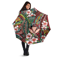 Personalised Hawaii Tribal Humpback Whale Umbrella Ulaula Hibiscus Seamless Pattern