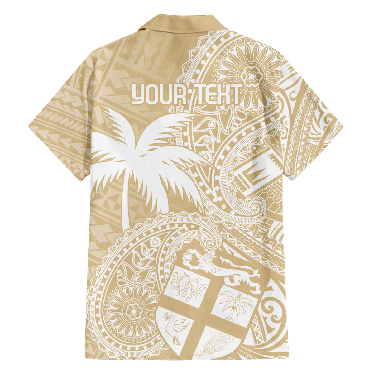 Custom Indo Fijians Hawaiian Shirt Fiji ke Hindustani Polyneisan Paisley Beige Style
