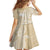 Custom Indo Fijians Kid Short Sleeve Dress Fiji ke Hindustani Polyneisan Paisley Beige Style