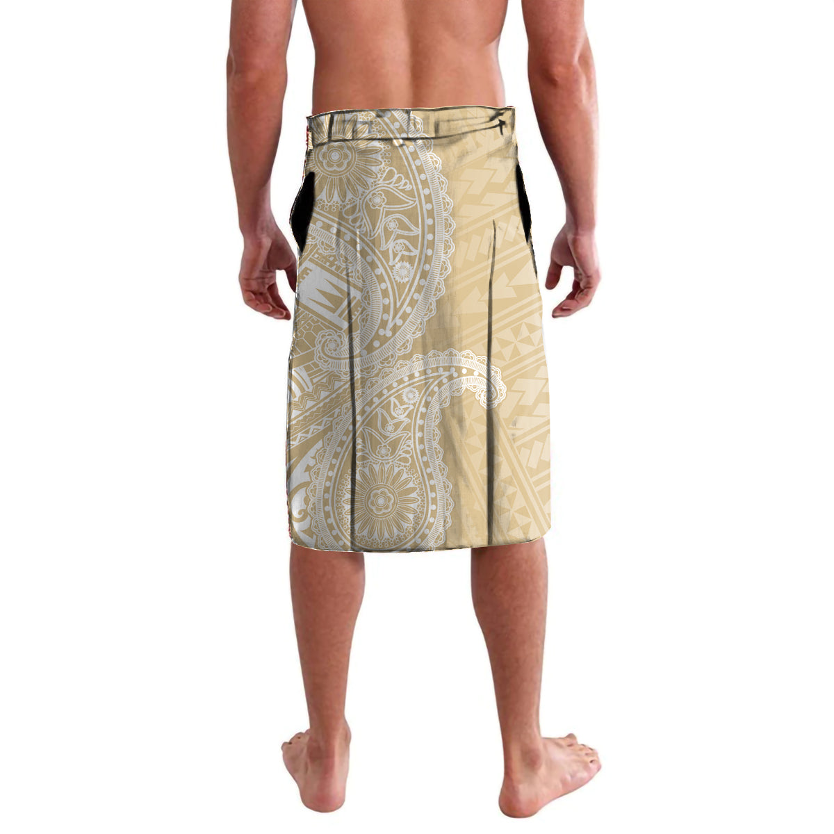 Custom Indo Fijians Lavalava Fiji ke Hindustani Polyneisan Paisley Beige Style