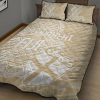 Custom Indo Fijians Quilt Bed Set Fiji ke Hindustani Polyneisan Paisley Beige Style