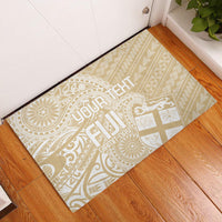Custom Indo Fijians Rubber Doormat Fiji ke Hindustani Polyneisan Paisley Beige Style