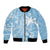 Custom Indo Fijians Bomber Jacket Fiji ke Hindustani Polyneisan Paisley Blue Style