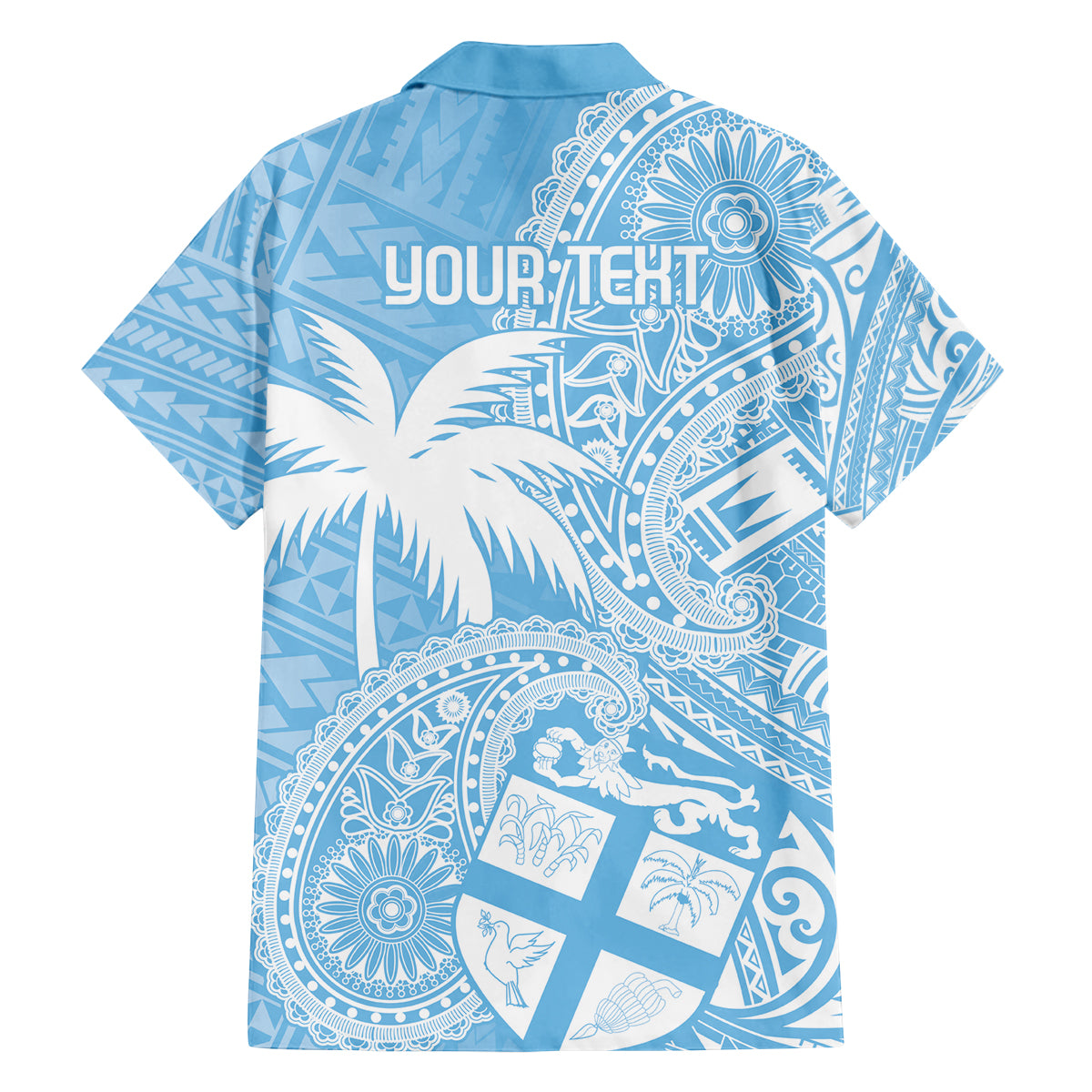 Custom Indo Fijians Family Matching Puletasi and Hawaiian Shirt Fiji ke Hindustani Polyneisan Paisley Blue Style