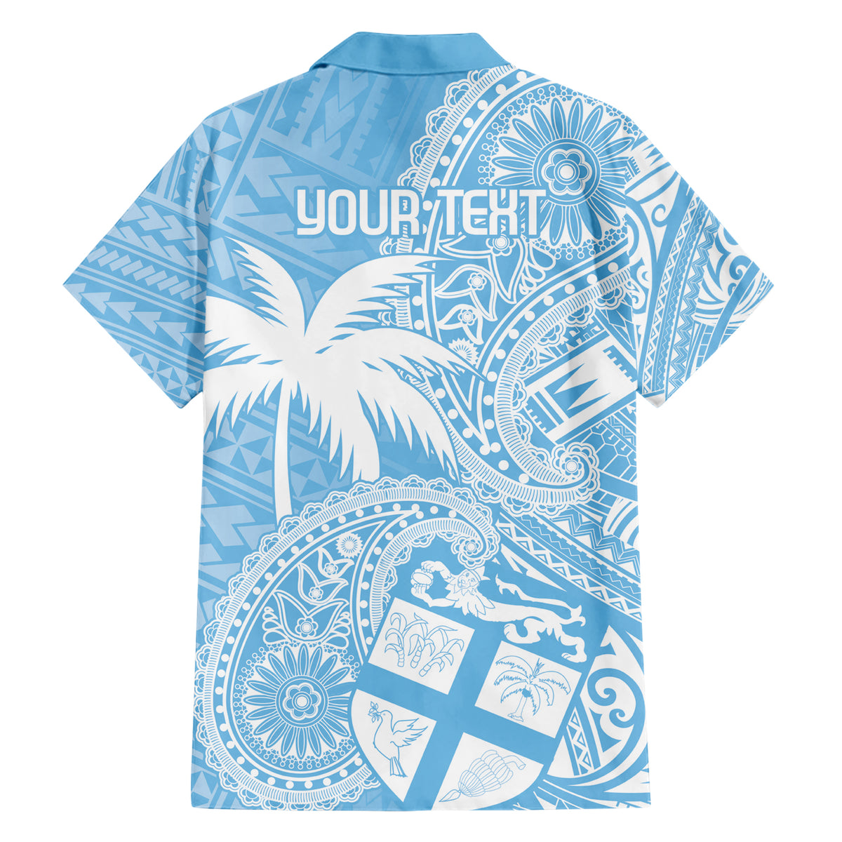 Custom Indo Fijians Hawaiian Shirt Fiji ke Hindustani Polyneisan Paisley Blue Style