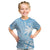 Custom Indo Fijians Kid T Shirt Fiji ke Hindustani Polyneisan Paisley Blue Style