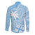 Custom Indo Fijians Long Sleeve Button Shirt Fiji ke Hindustani Polyneisan Paisley Blue Style