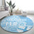 Custom Indo Fijians Round Carpet Fiji ke Hindustani Polyneisan Paisley Blue Style