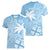 Custom Indo Fijians Women V-Neck T-Shirt Fiji ke Hindustani Polyneisan Paisley Blue Style