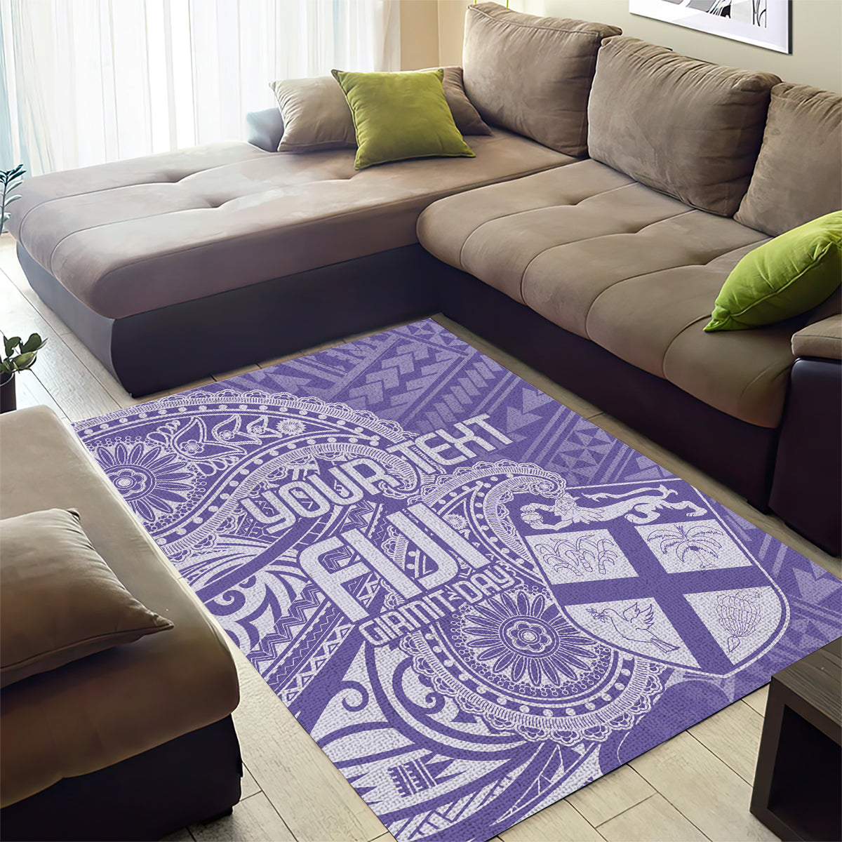 Custom Indo Fijians Area Rug Fiji ke Hindustani Polyneisan Paisley Purple Style