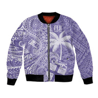Custom Indo Fijians Bomber Jacket Fiji ke Hindustani Polyneisan Paisley Purple Style