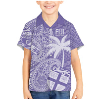 Custom Indo Fijians Family Matching Mermaid Dress and Hawaiian Shirt Fiji ke Hindustani Polyneisan Paisley Purple Style