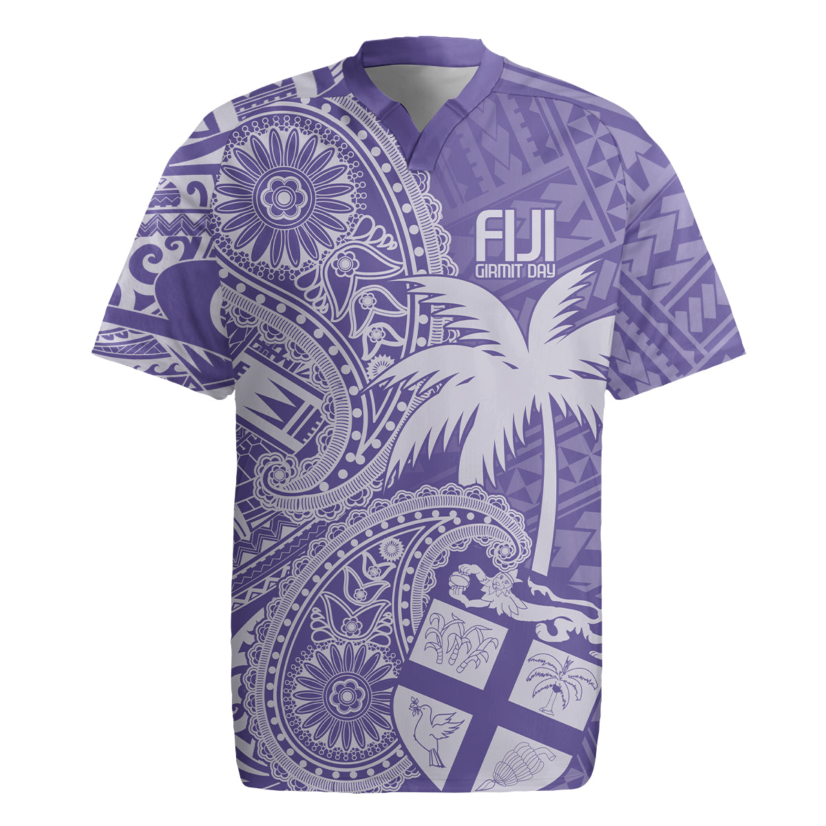 Custom Indo Fijians Rugby Jersey Fiji ke Hindustani Polyneisan Paisley Purple Style