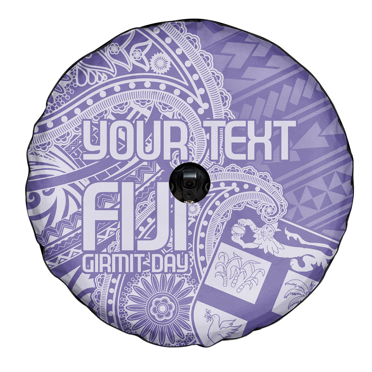 Custom Indo Fijians Spare Tire Cover Fiji ke Hindustani Polyneisan Paisley Purple Style