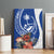 Blue Guam Hafa Adai Canvas Wall Art Tropical Flowers with Polynesian Pattern