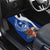 Blue Guam Hafa Adai Car Mats Tropical Flowers with Polynesian Pattern