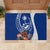 Blue Guam Hafa Adai Rubber Doormat Tropical Flowers with Polynesian Pattern