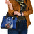 Blue Guam Hafa Adai Shoulder Handbag Tropical Flowers with Polynesian Pattern
