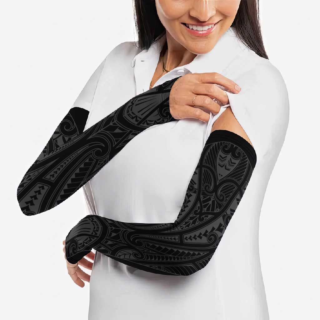 Queensland Maori Rugby Nga Hau e Wha Arm Sleeves Black Motif - Polynesian Pride