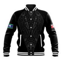 Queensland Maori Rugby Nga Hau e Wha Baseball Jacket Black Motif