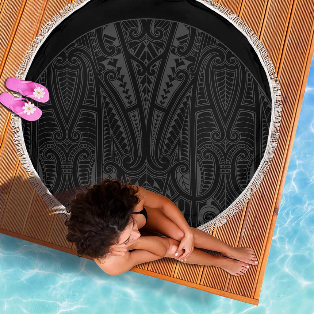 Queensland Maori Rugby Nga Hau e Wha Beach Blanket Black Motif