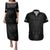 Queensland Maori Rugby Nga Hau e Wha Couples Matching Puletasi and Hawaiian Shirt Black Motif