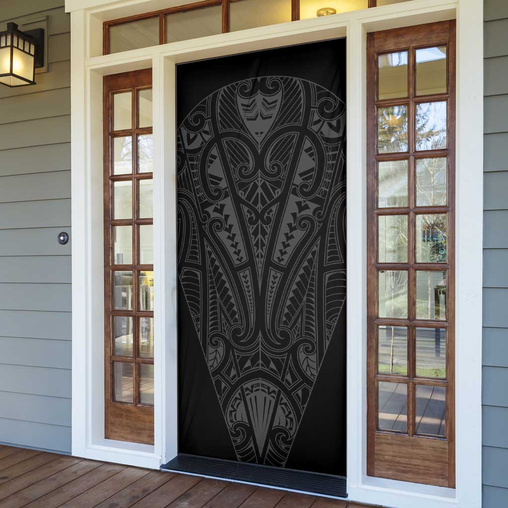 Queensland Maori Rugby Nga Hau e Wha Door Cover Black Motif - Polynesian Pride