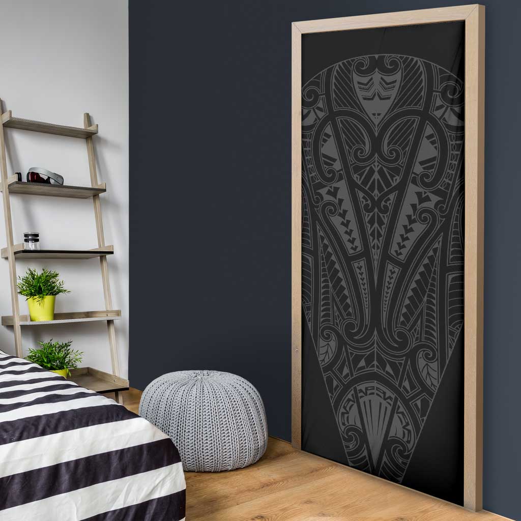 Queensland Maori Rugby Nga Hau e Wha Door Cover Black Motif - Polynesian Pride