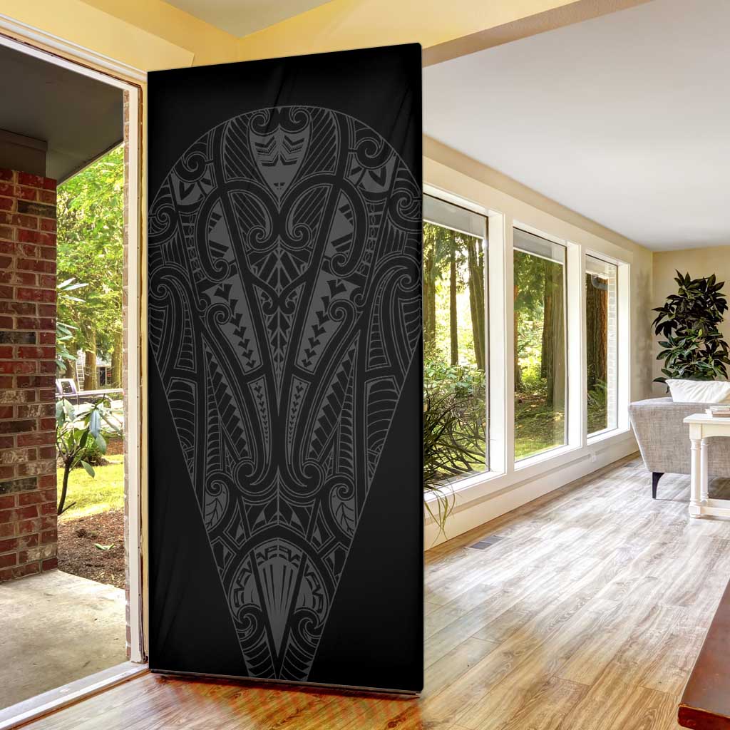 Queensland Maori Rugby Nga Hau e Wha Door Cover Black Motif - Polynesian Pride
