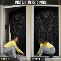 Queensland Maori Rugby Nga Hau e Wha Door Cover Black Motif - Polynesian Pride