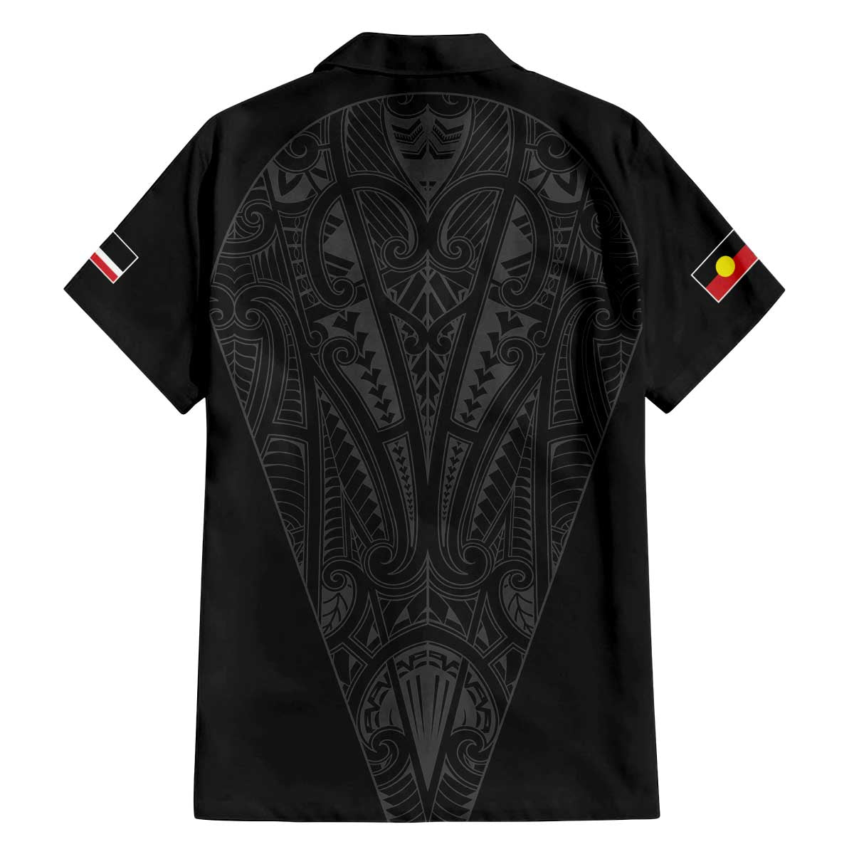Queensland Maori Rugby Nga Hau e Wha Family Matching Off The Shoulder Long Sleeve Dress and Hawaiian Shirt Black Motif