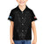 Queensland Maori Rugby Nga Hau e Wha Family Matching Off Shoulder Short Dress and Hawaiian Shirt Black Motif