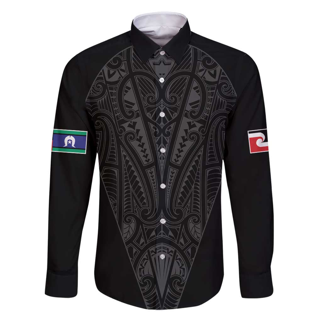 Queensland Maori Rugby Nga Hau e Wha Family Matching Puletasi and Hawaiian Shirt Black Motif