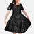 Queensland Maori Rugby Nga Hau e Wha Family Matching Short Sleeve Bodycon Dress and Hawaiian Shirt Black Motif