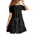 Queensland Maori Rugby Nga Hau e Wha Family Matching Short Sleeve Bodycon Dress and Hawaiian Shirt Black Motif