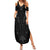 Queensland Maori Rugby Nga Hau e Wha Family Matching Summer Maxi Dress and Hawaiian Shirt Black Motif