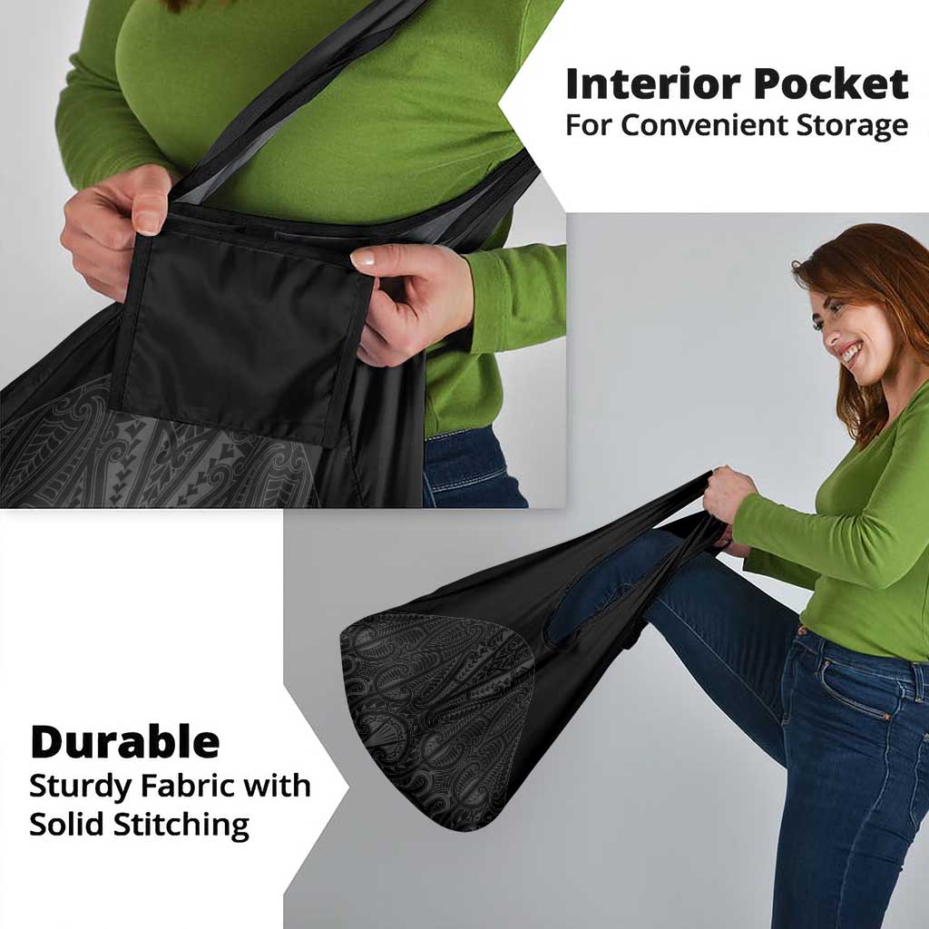 Queensland Maori Rugby Nga Hau e Wha Grocery Bag Black Motif