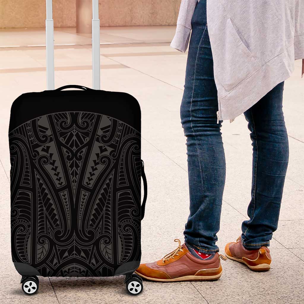 Queensland Maori Rugby Nga Hau e Wha Luggage Cover Black Motif LT9 Black - Polynesian Pride