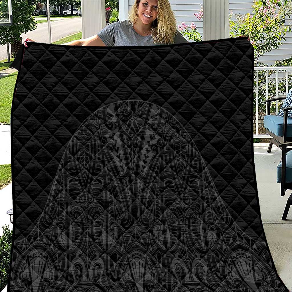Queensland Maori Rugby Nga Hau e Wha Quilt Black Motif LT9 Black - Polynesian Pride