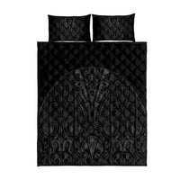 Queensland Maori Rugby Nga Hau e Wha Quilt Bed Set Black Motif