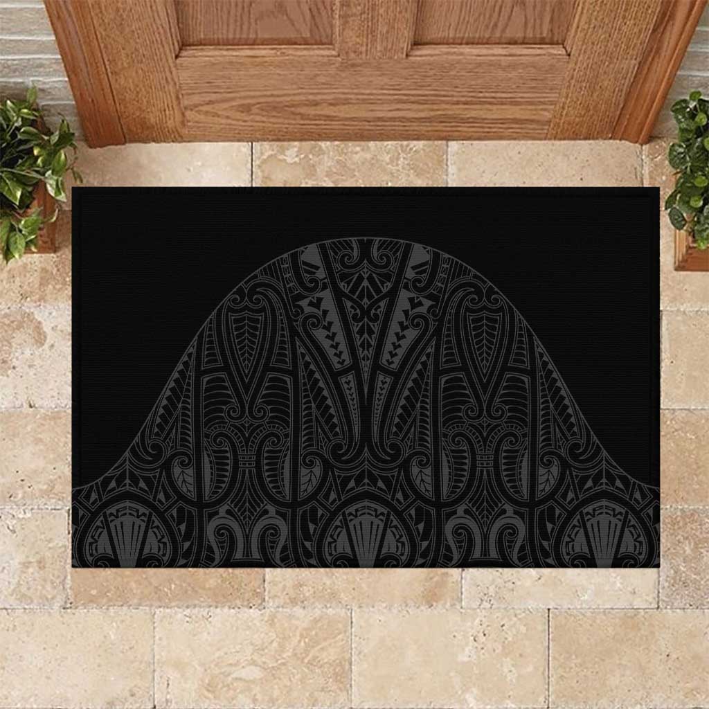 Queensland Maori Rugby Nga Hau e Wha Rubber Doormat Black Motif LT9 Black - Polynesian Pride