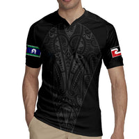 Queensland Maori Rugby Nga Hau e Wha Rugby Jersey Black Motif