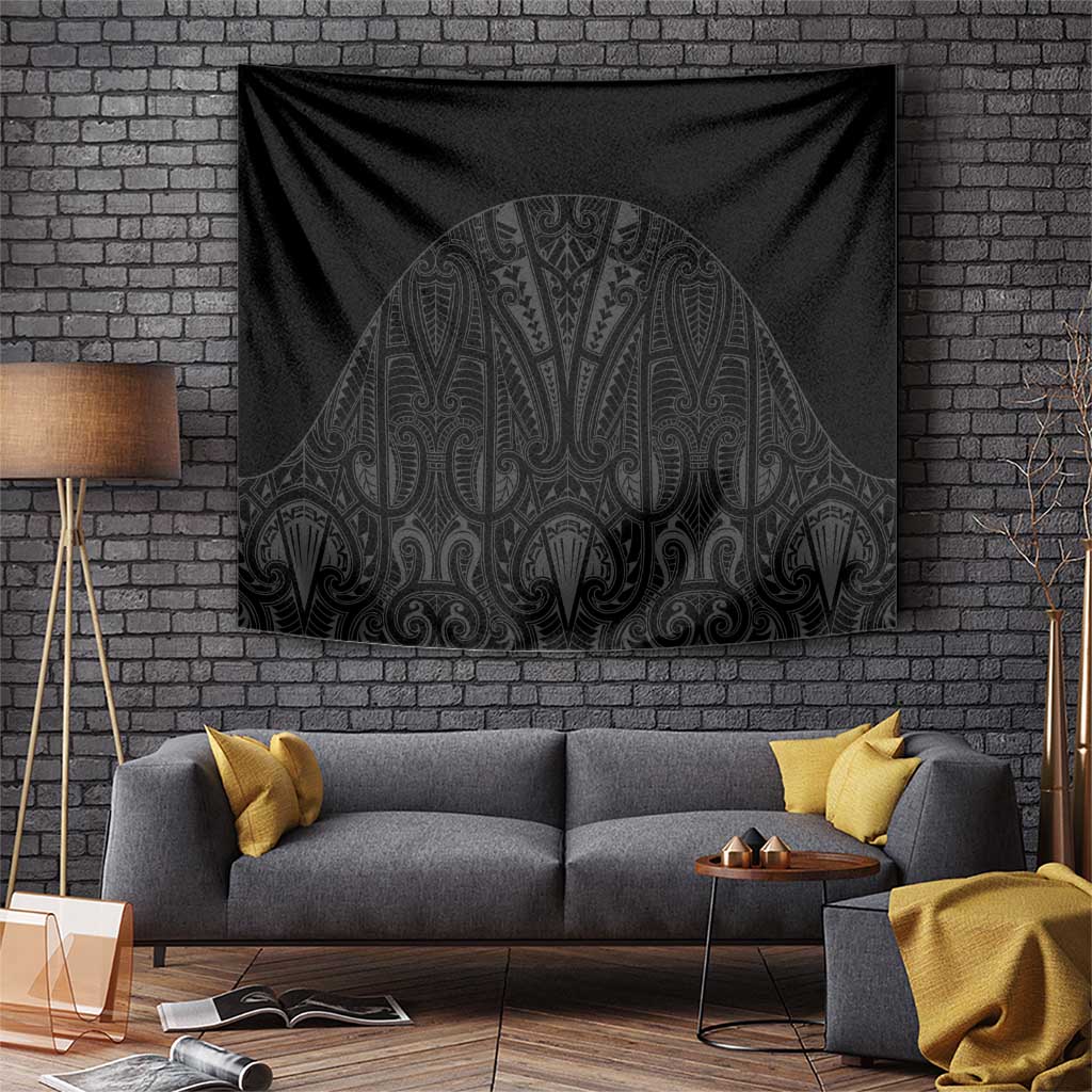 Queensland Maori Rugby Nga Hau e Wha Tapestry Black Motif LT9 Black - Polynesian Pride